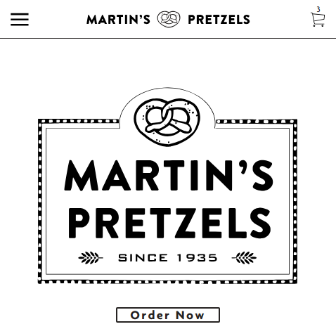 Screenshot of Martin's Pretzels