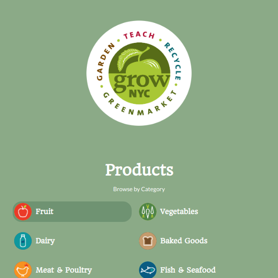 Screenshot of Greenmarket Web App